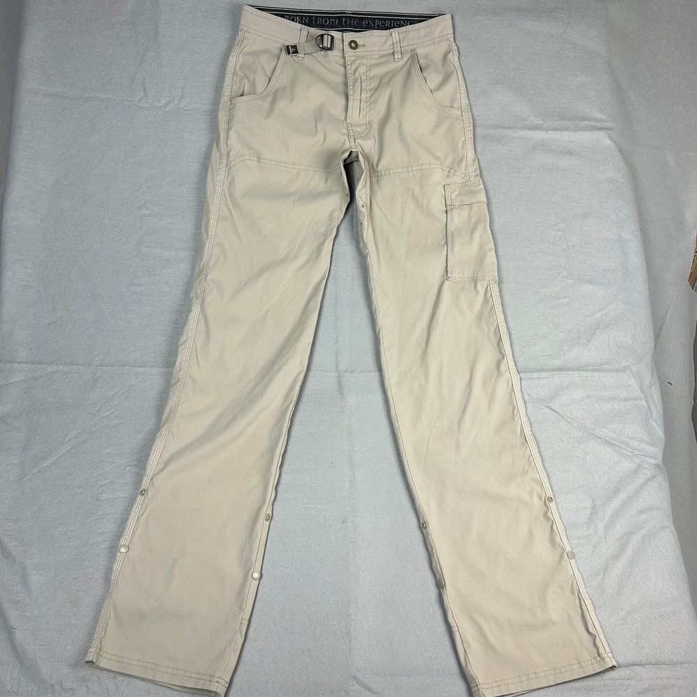 Prana Stretch Zion Hiking Pants Cargo Belted Mens 28x36 Beige M4ST36110 - Picture 2 of 15